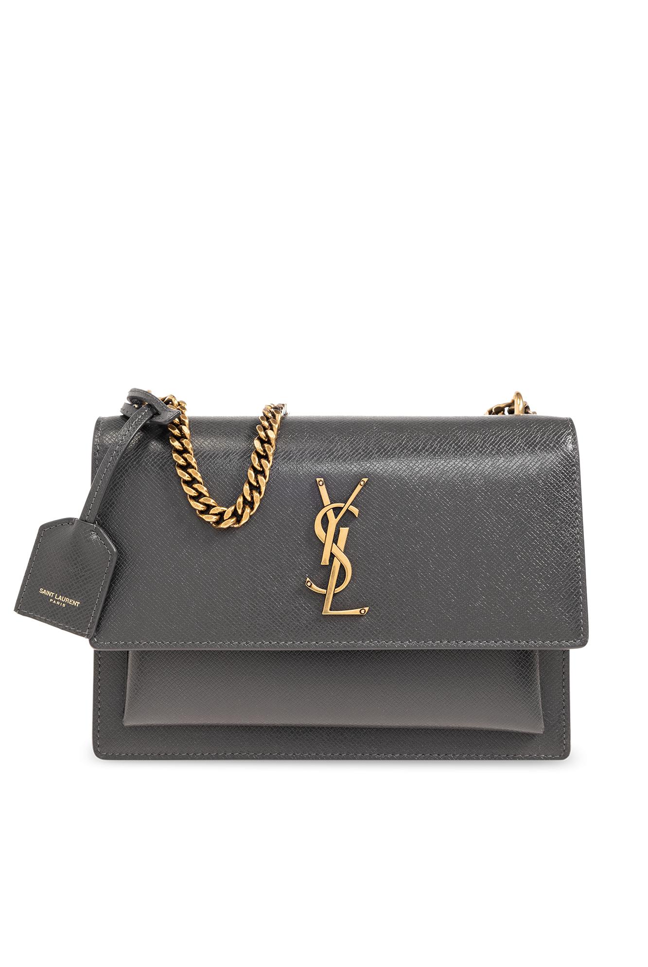 Saint Laurent sunset Medium Shoulder Bag in Gray Lyst