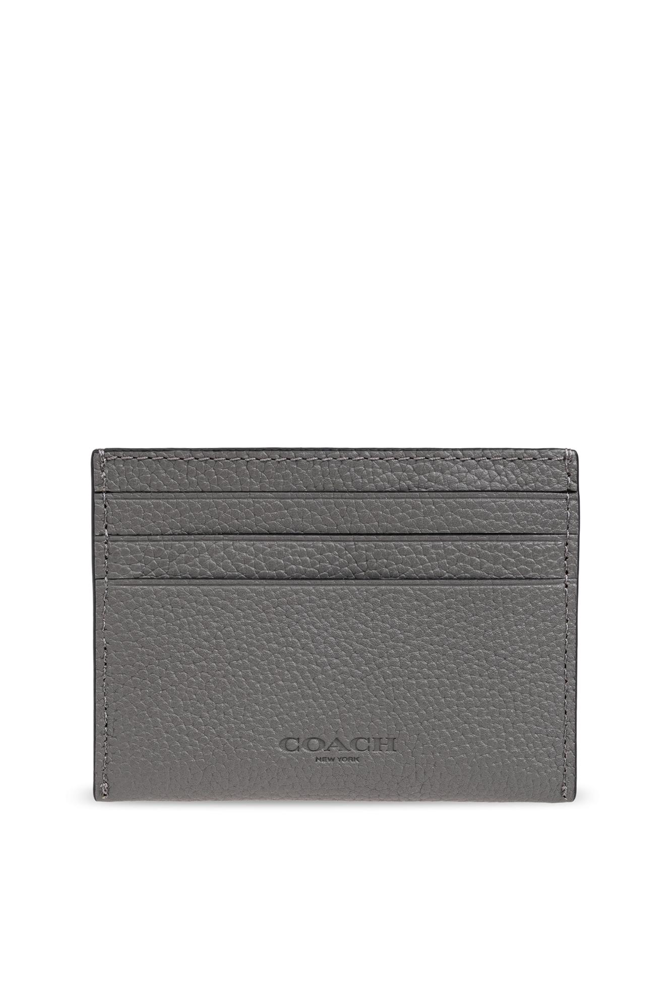 COACH Leather Card Case in Grey for Men Lyst UK