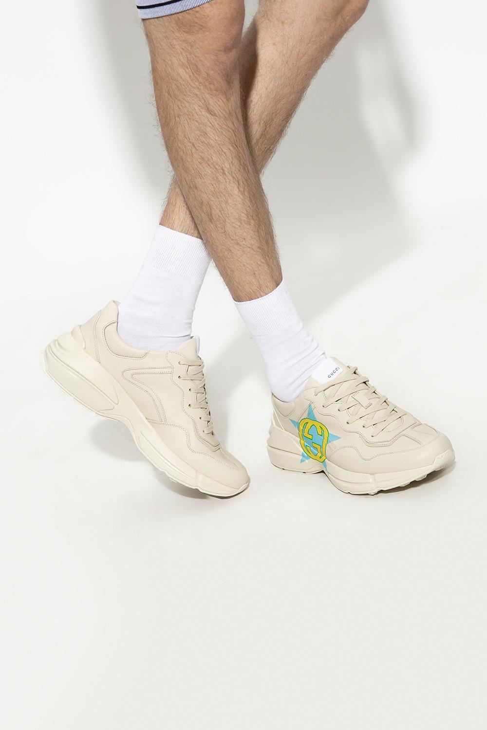 rhyton distressed leather sneakers