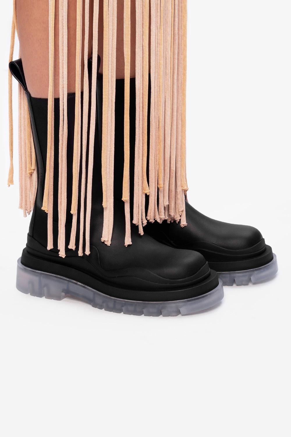 Bottega Veneta Rubber 'bv Tire' Platform Chelsea Boots in Black - Lyst