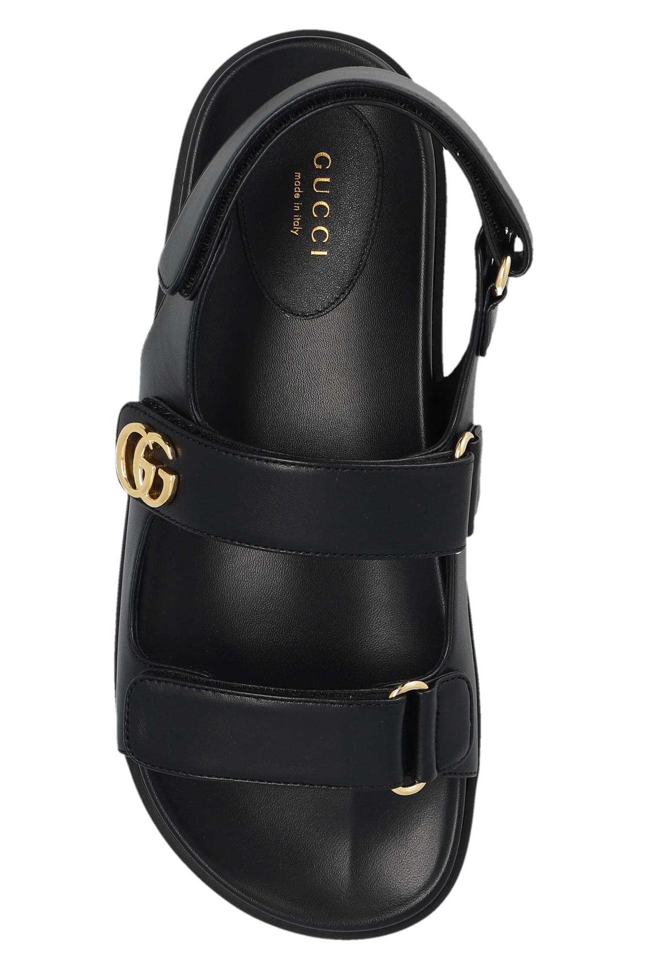 Gucci Mortiz Open-toe Leather Sandals in Black | Lyst