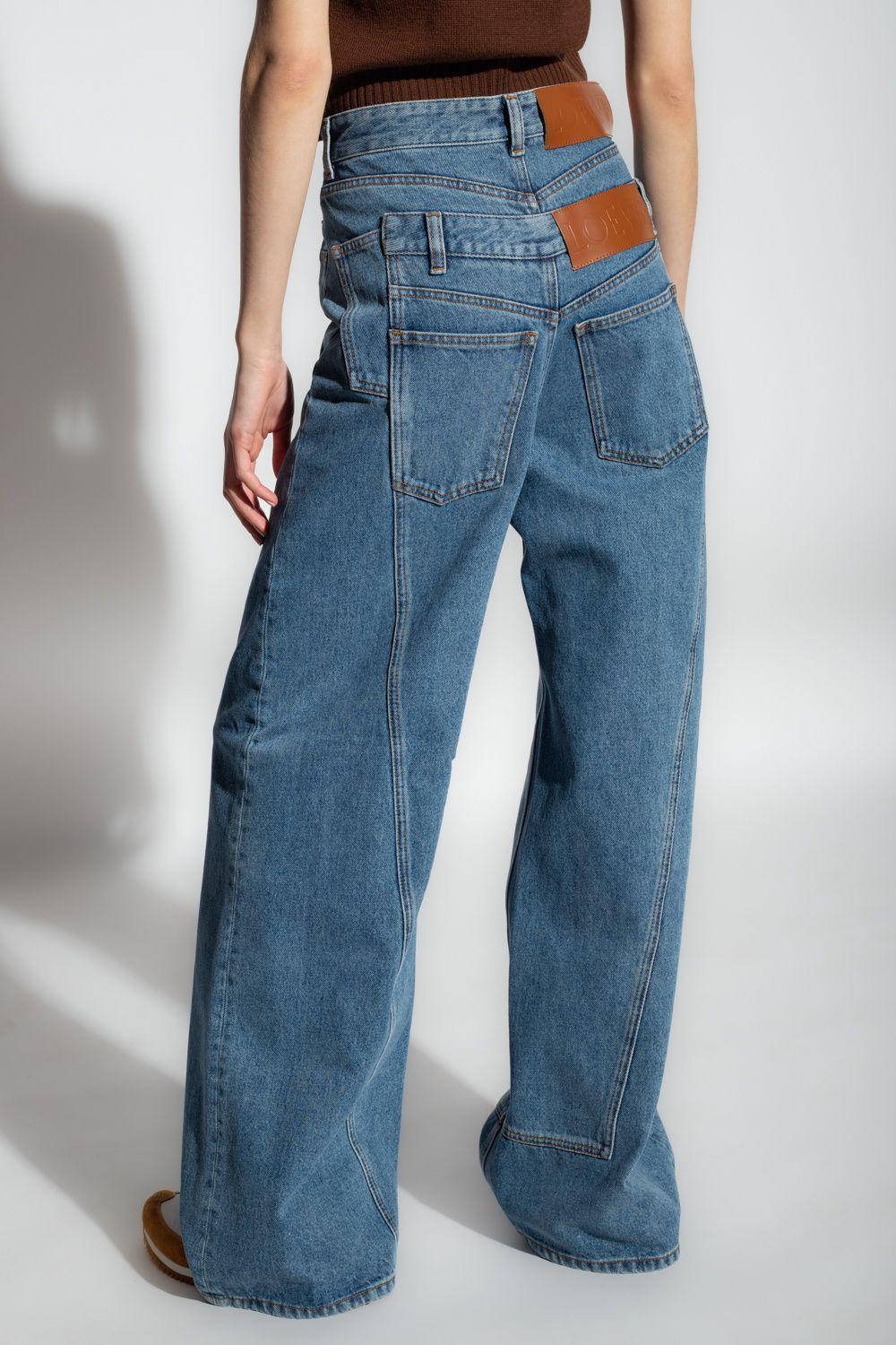 Loewe Double-waistband Jeans in Blue