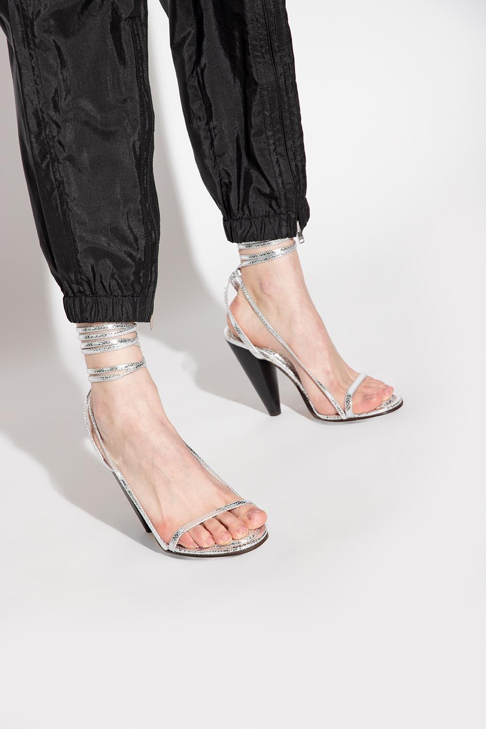 Lyrical Blænding Ekspedient Isabel Marant 'aliza' Heeled Sandals in Metallic | Lyst