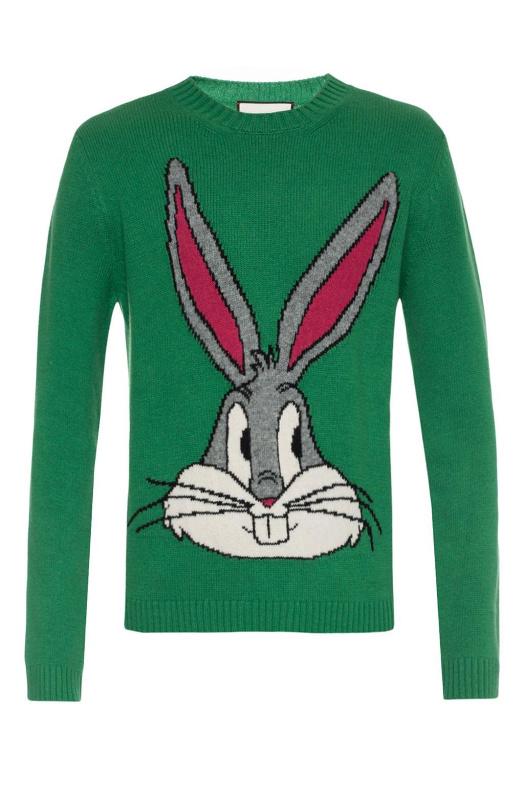 zweer Verminderen zo veel Gucci Bugs Bunny Wool Knit Sweater in Green for Men | Lyst
