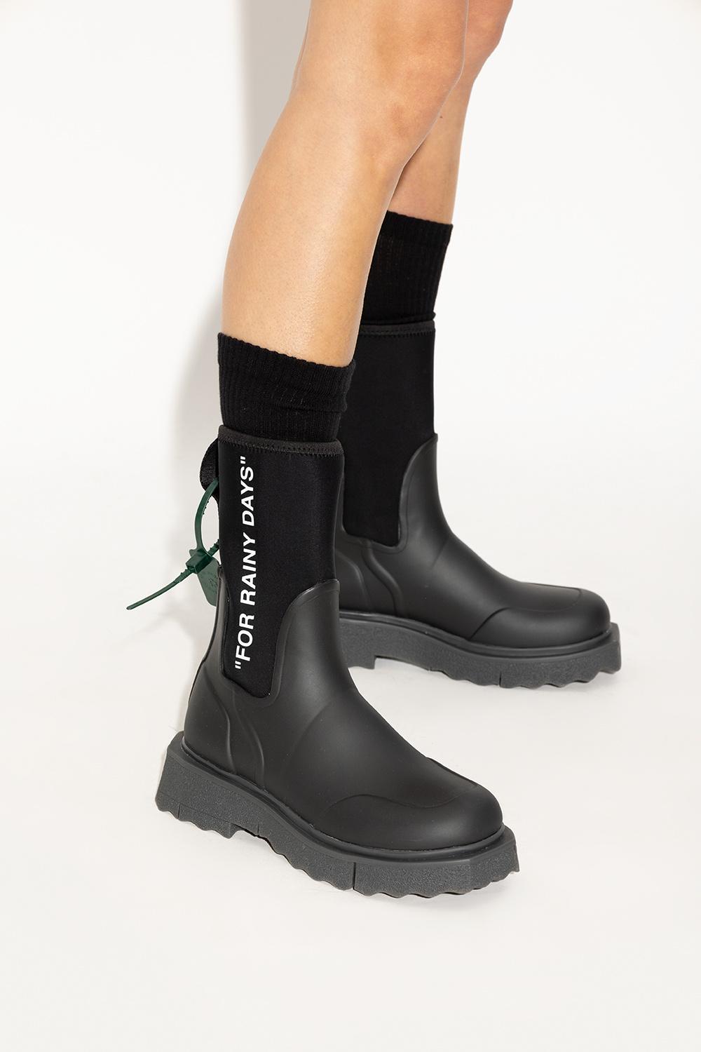 Off white rain boots discount