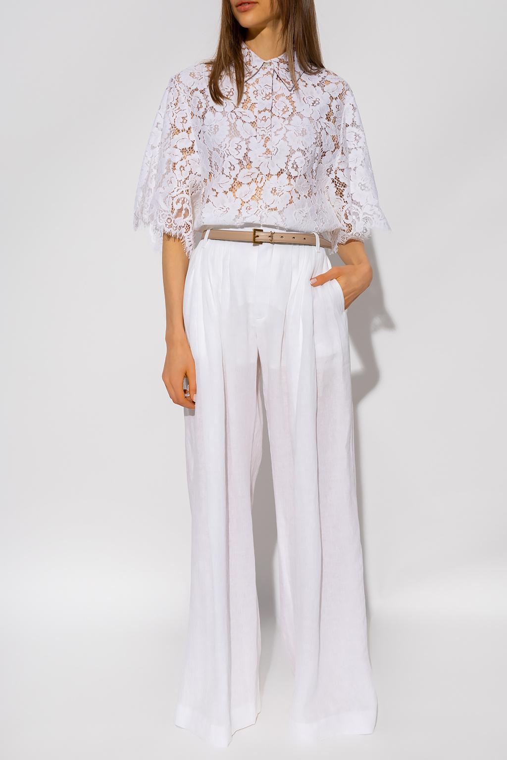 Michael Kors Floral Lace Shirt in White | Lyst