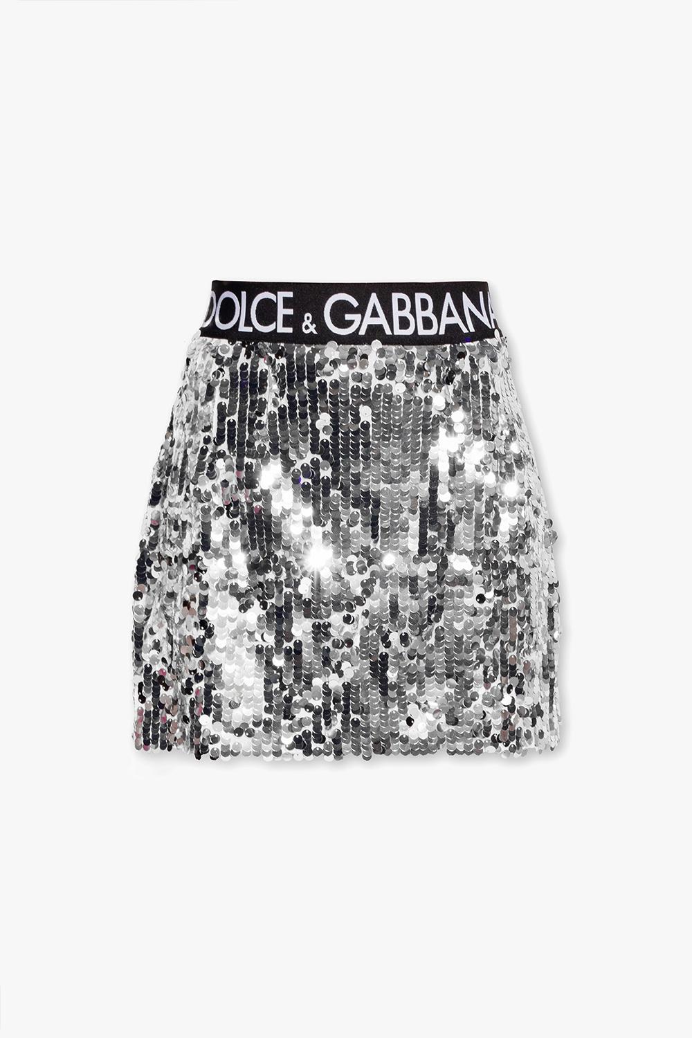 Dolce & Gabbana Sequin Skirt in Metallic | Lyst