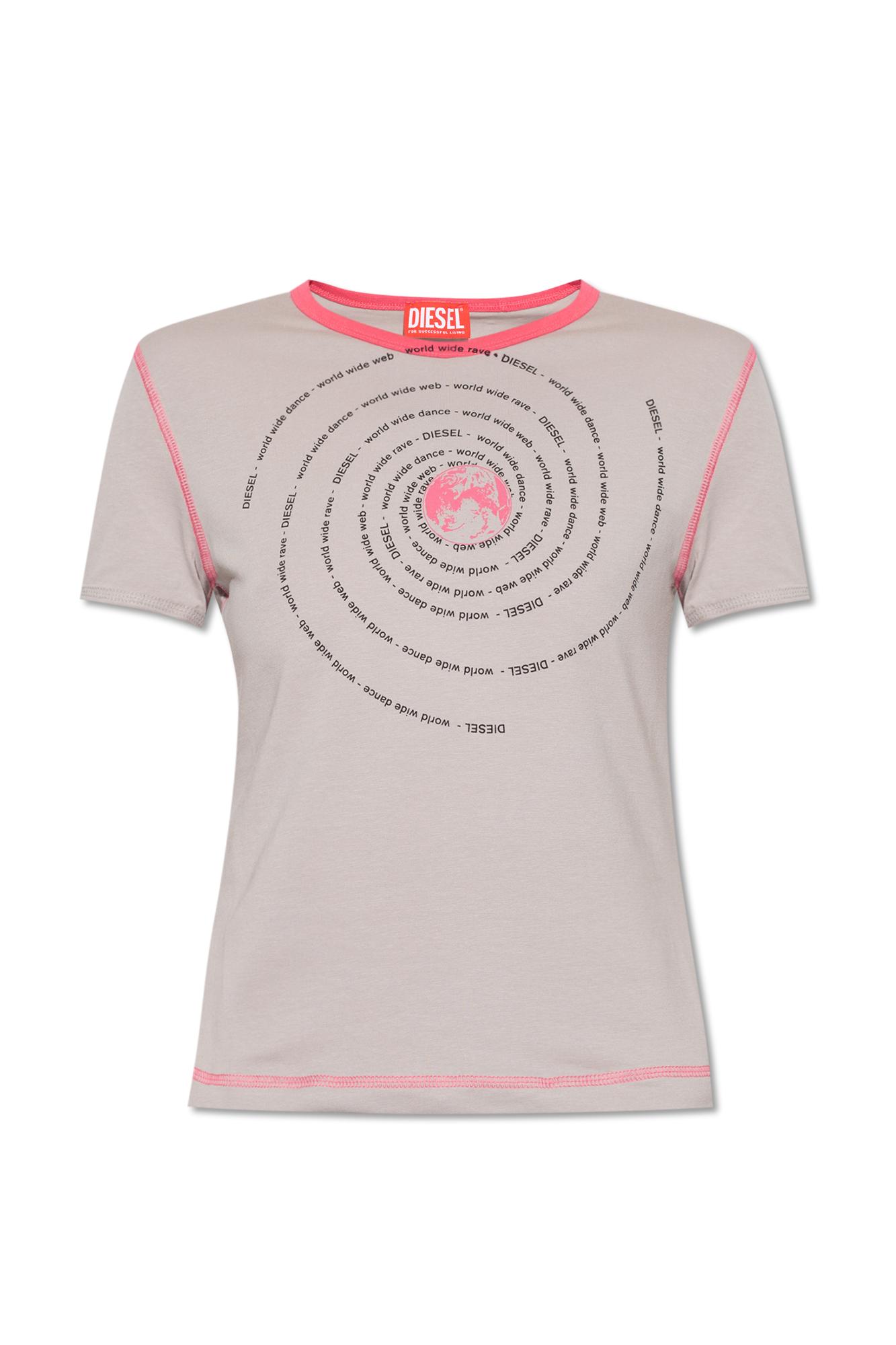 DIESEL 't-uncutie-long-l3' T-shirt in Pink | Lyst