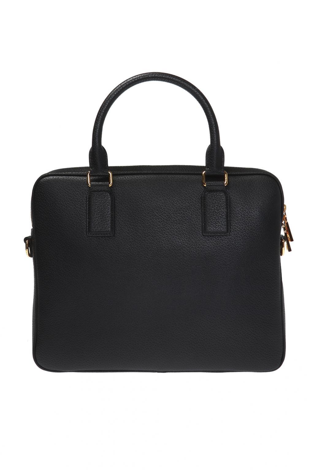 Versace Leather Medusa Head Laptop Bag in Black for Men Lyst