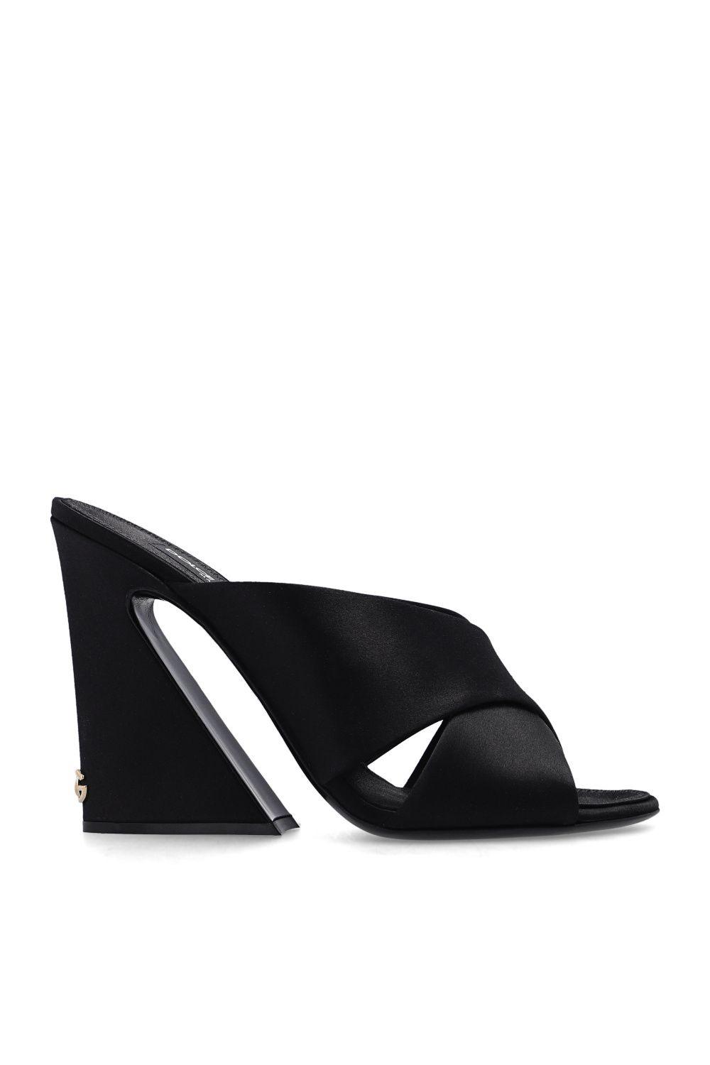 Dolce & Gabbana Satin Mules in Black | Lyst
