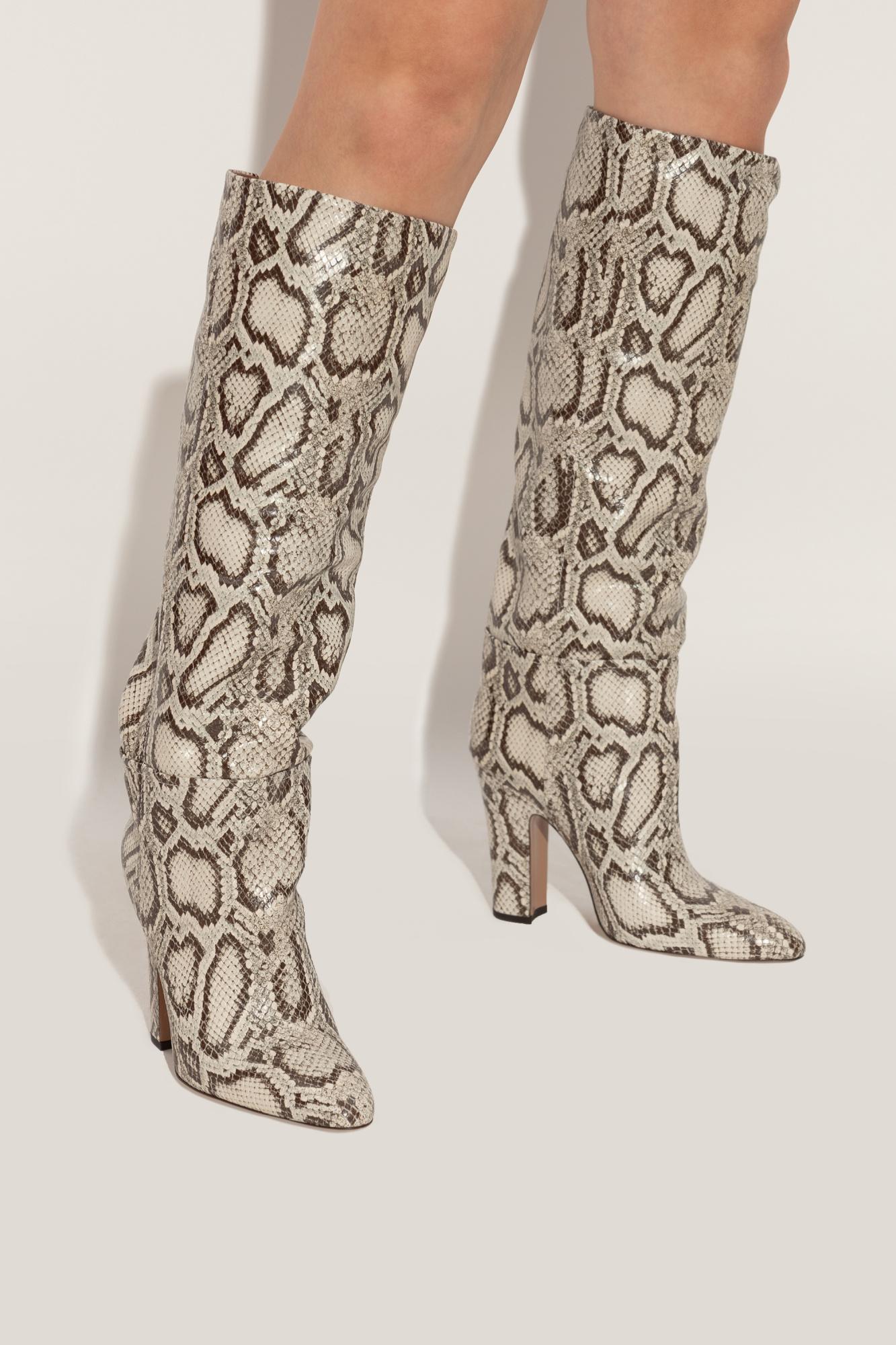 PARIS TEXAS light blue python long boots Paris Texas Knee