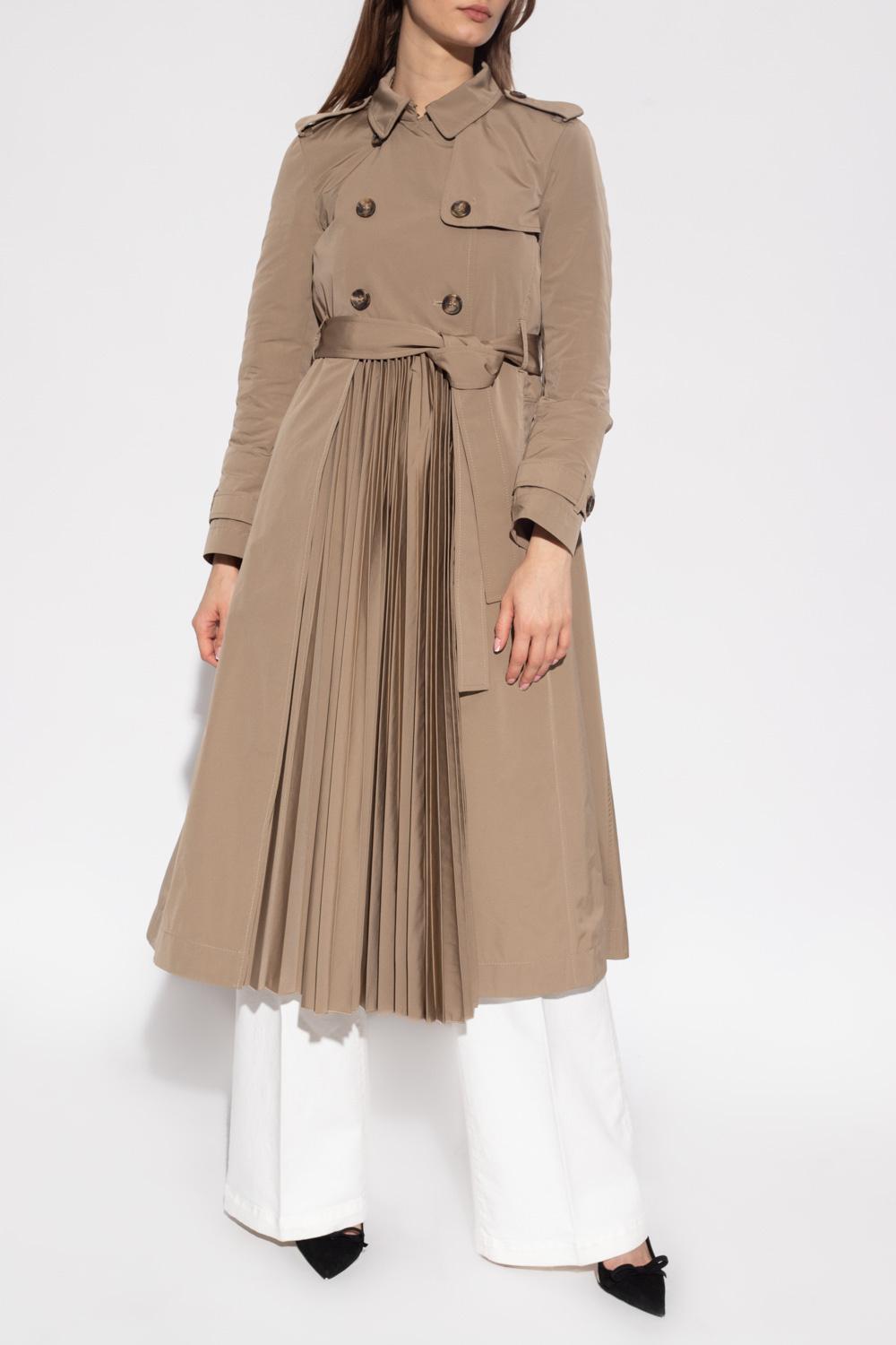 RED Valentino Pleated Trench Coat in Natural | Lyst