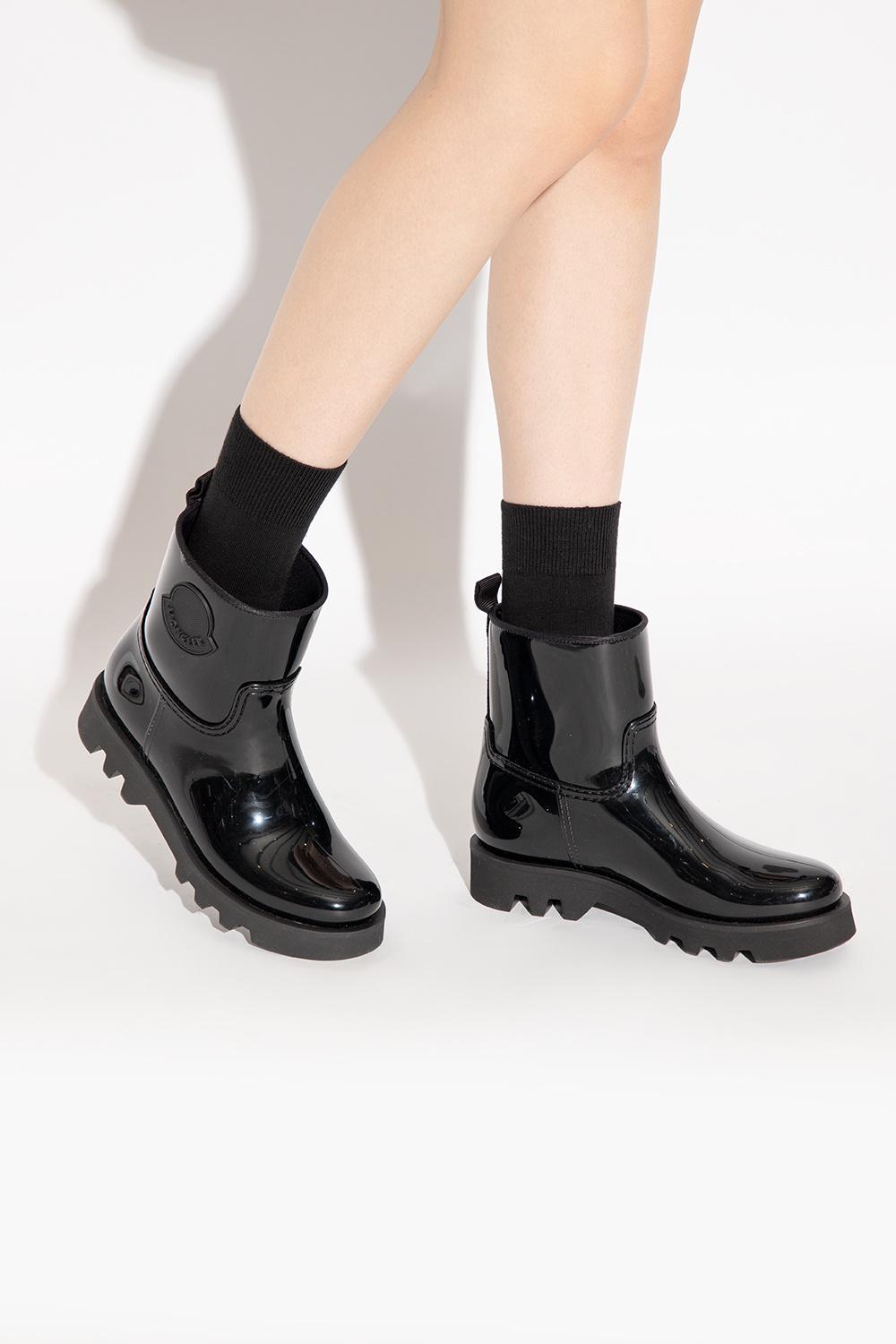 Moncler 'ginette' Rain Boots in Black | Lyst