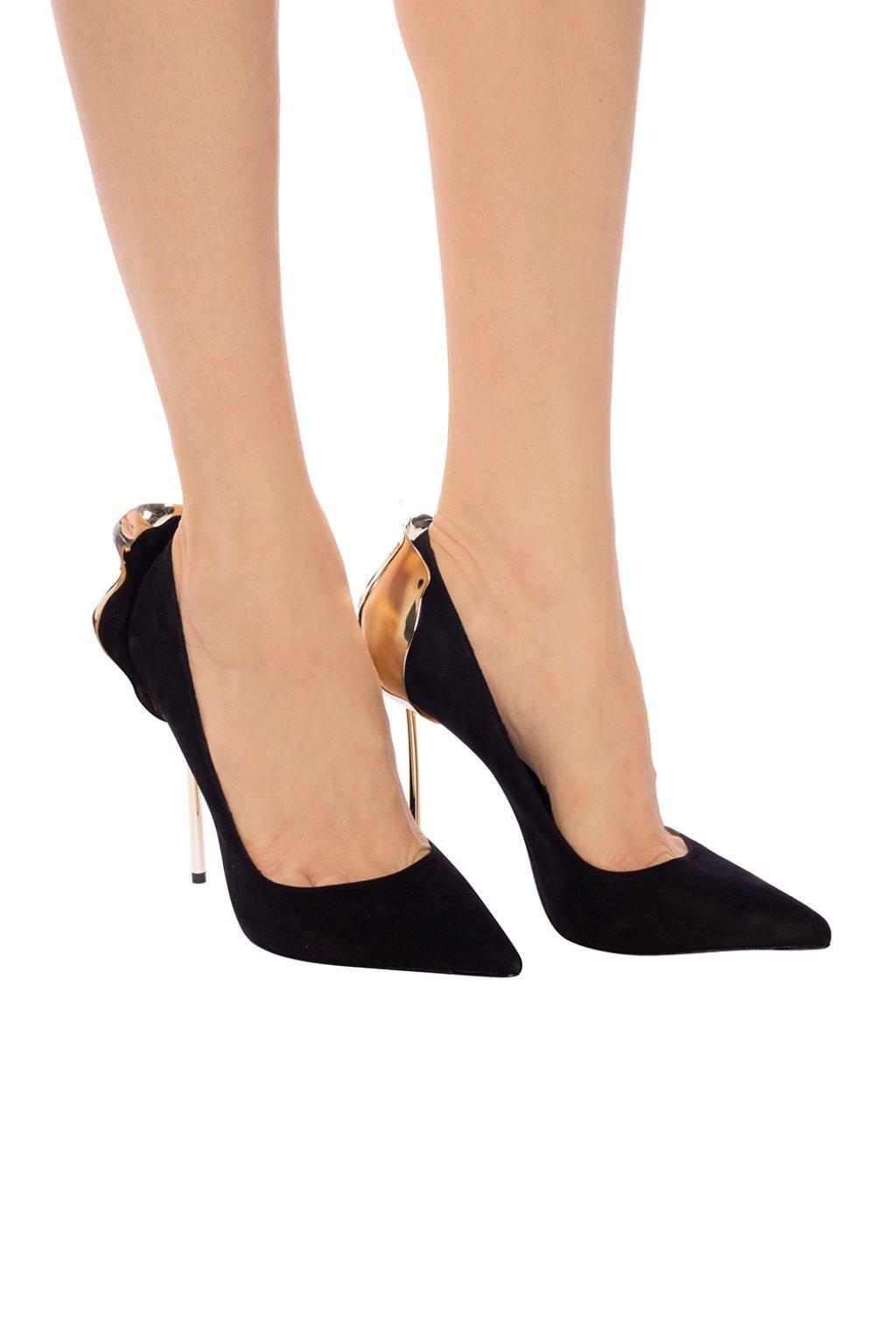 Le Silla Suede 'petalo' Embellished Stiletto Pumps in Black Lyst