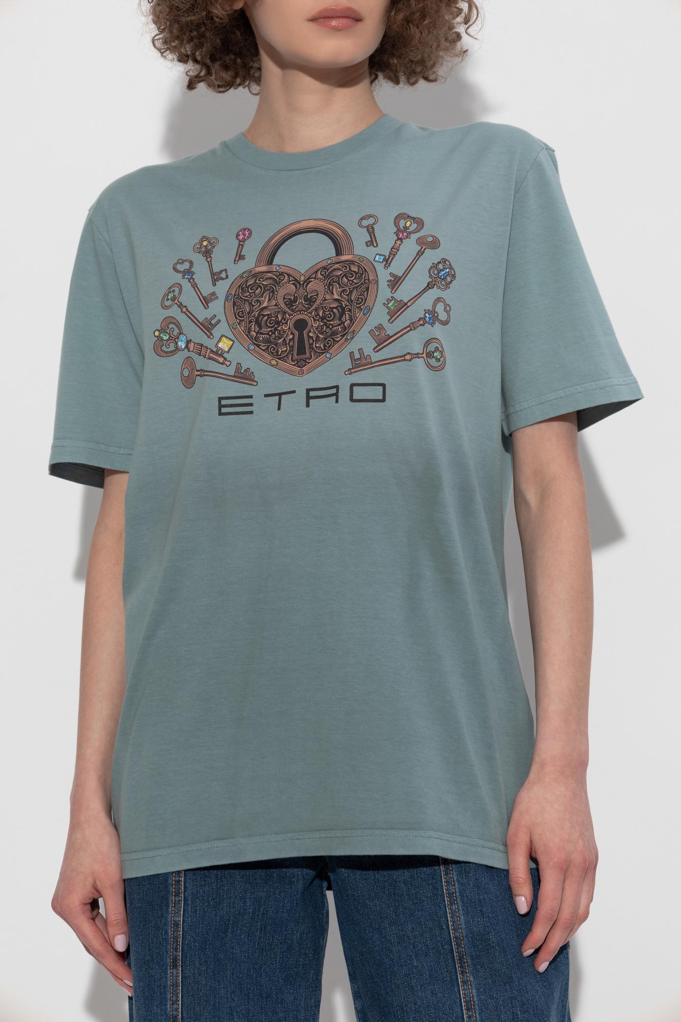 Etro T-Shirt With Print in Blue | Lyst