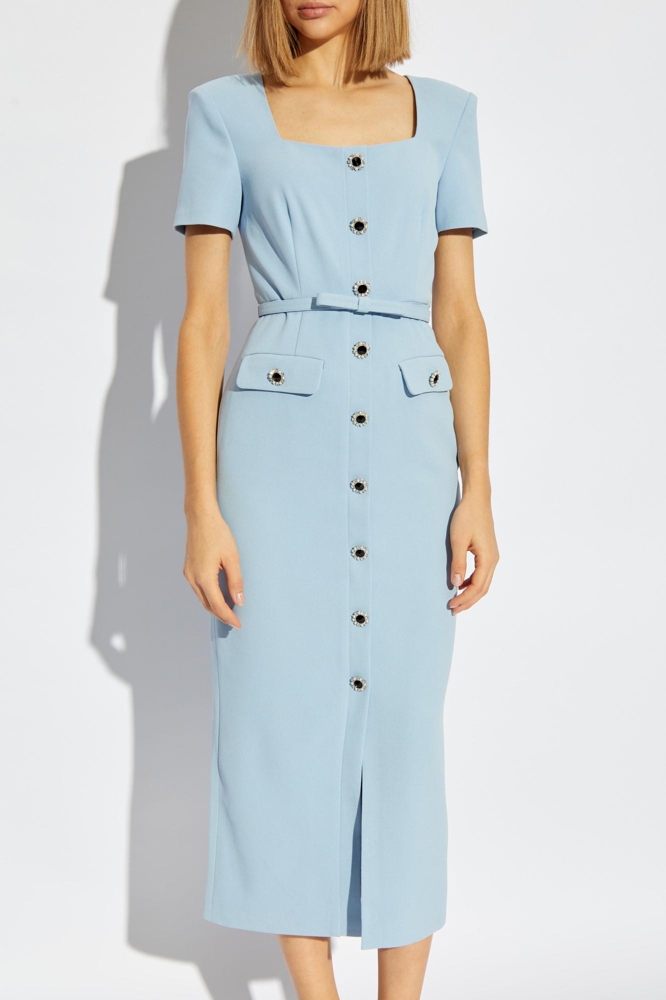 ★関税込み★ SELF PORTRAIT LIGHT BLUE COTTSELF PORTRAIT Self-Portrait Dress With Belt in Blue | Lyst