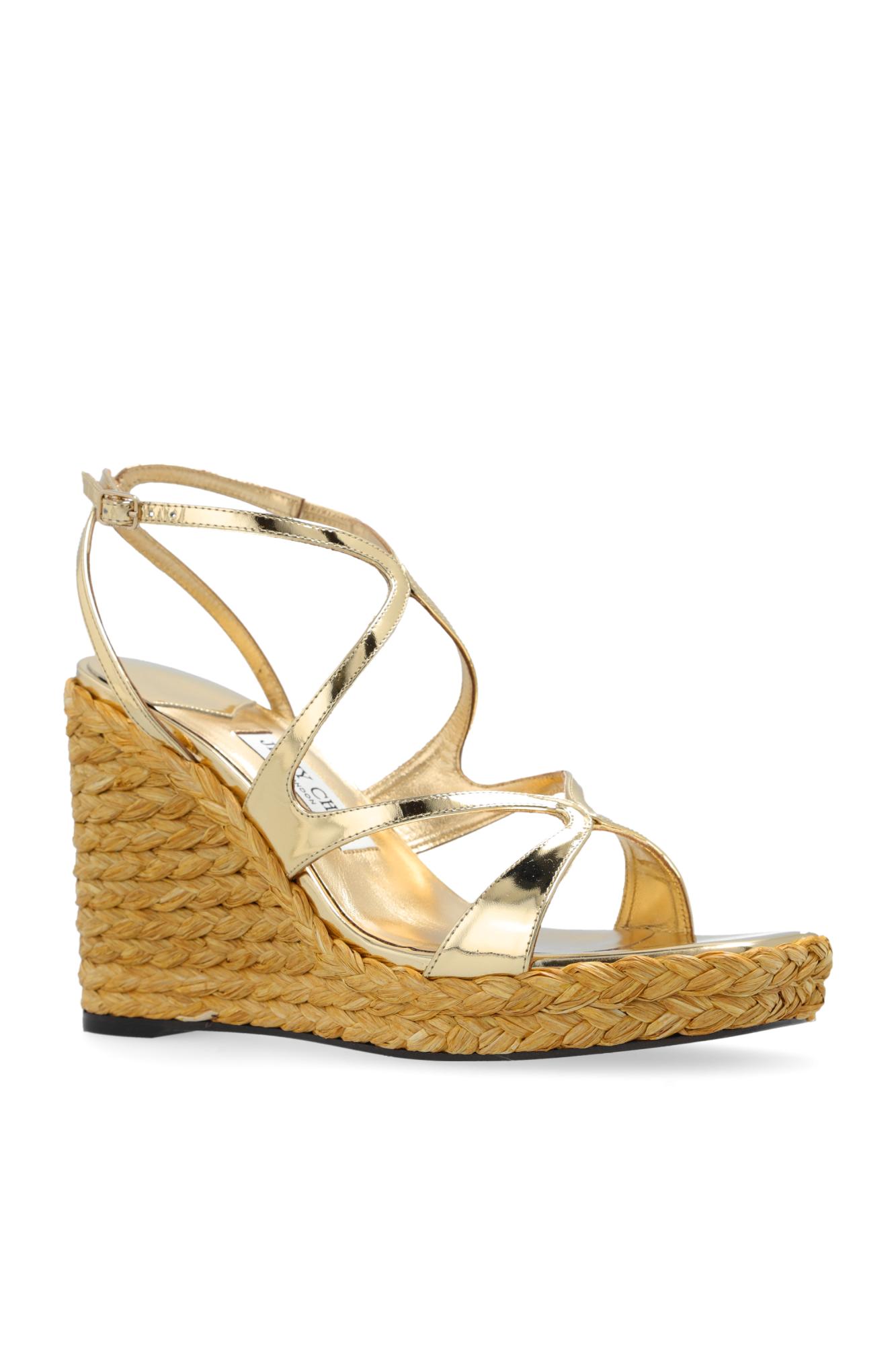 Jimmy Choo Wedge Sandals 'Ayla 110' in Natural | Lyst
