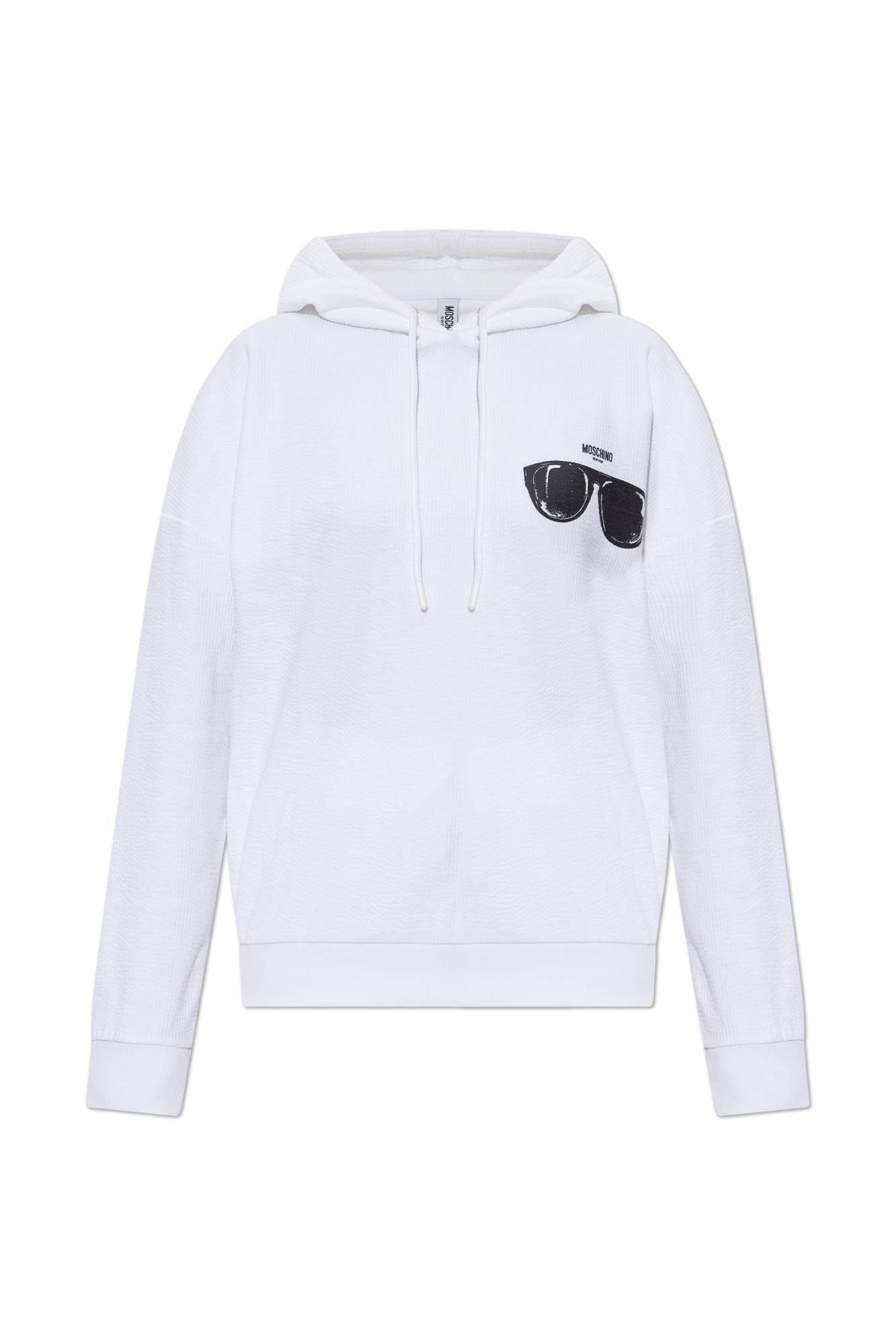 【関税込み】Moschino ホワイト プリント フーディ Moschino Sweatshirt From The Swim Collection in White | Lyst UK