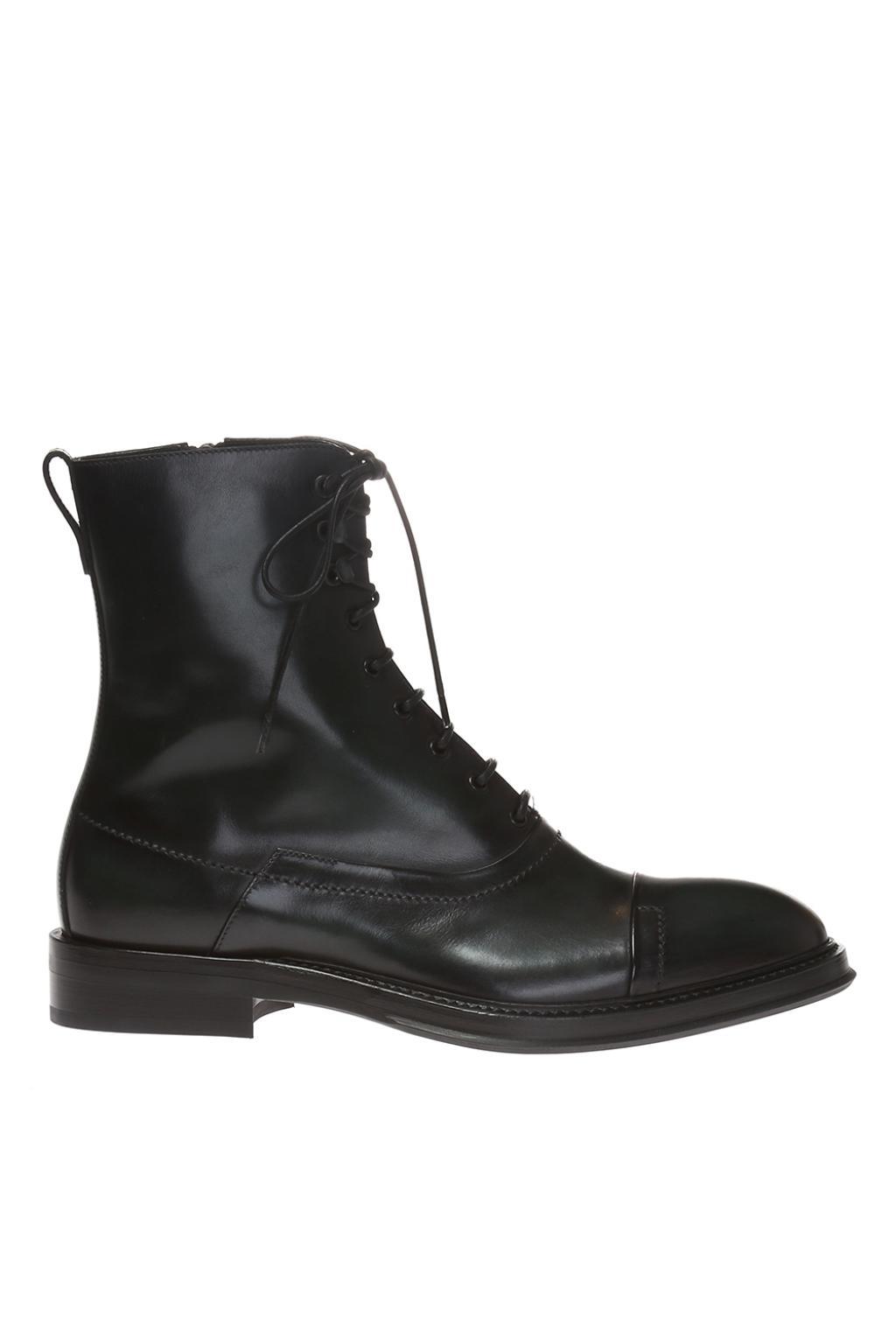 Berluti Leather 'eris' Lace-up Ankle Boots in Black for Men - Lyst