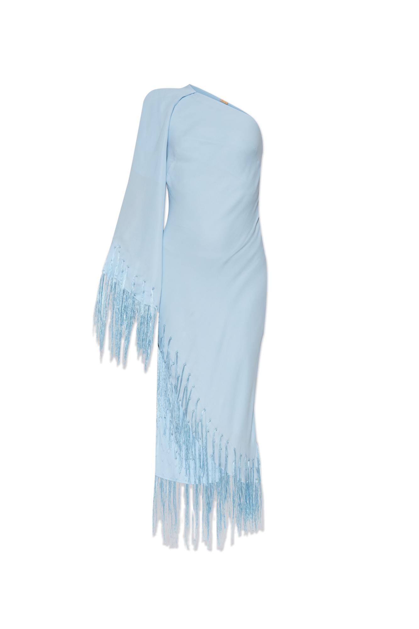 cult gaia light blue dress NYMERIA GOWN