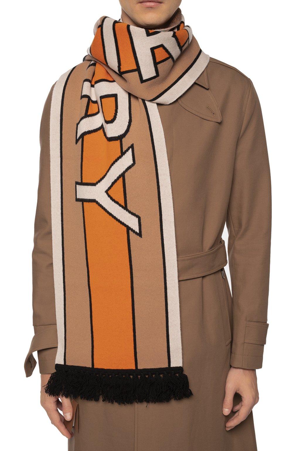 Burberry Cashmere Logoembroidered Scarf Beige in Natural for Men Lyst