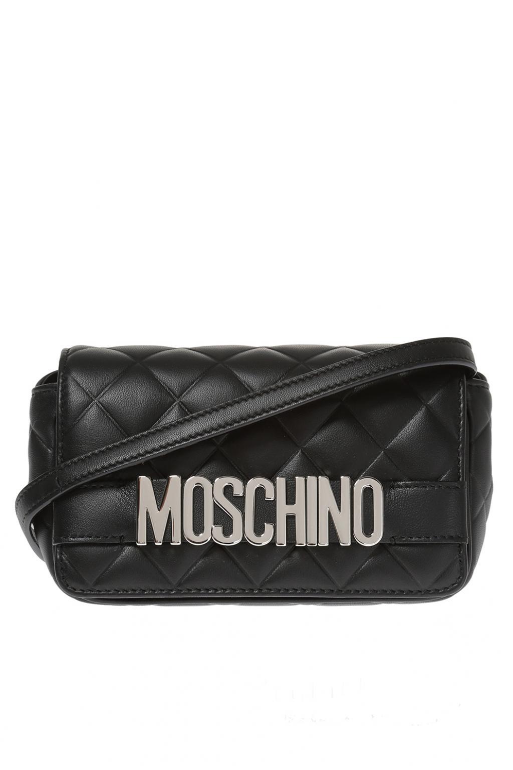Moschino Leather Quilted Shoulder Bag in Red Black (Black) - Lyst