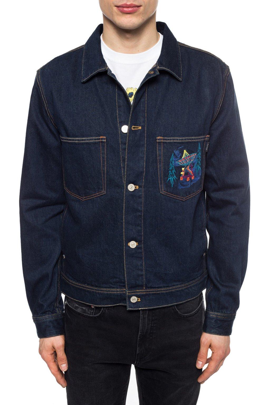 PS by Paul Smith Embroidered Denim Jacket in Navy Blue (Blue) for Men - Lyst