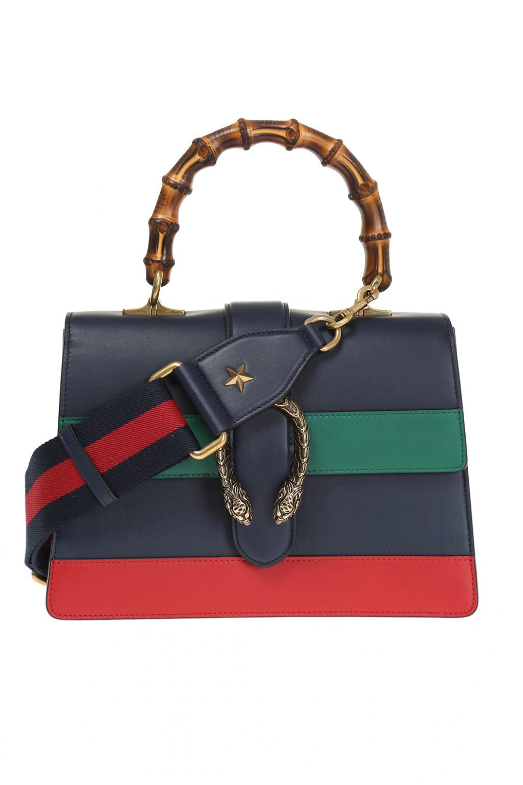 Gucci Dionysus Bamboo Medium Leather Shoulder Bag in Navy Blue (Blue) - Lyst