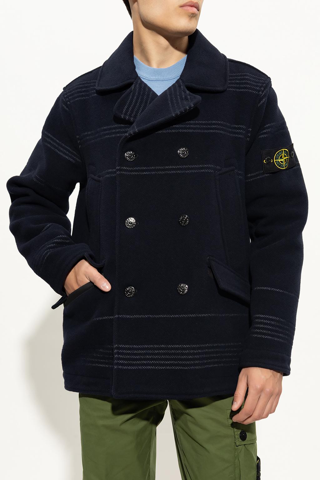 Stone Island Short Double breasted Coat in Blue for Men Lyst UK