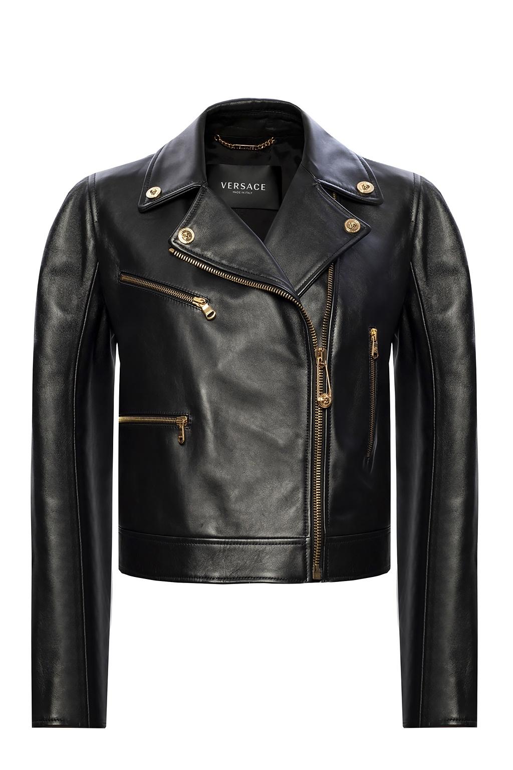 versace leather biker jacket