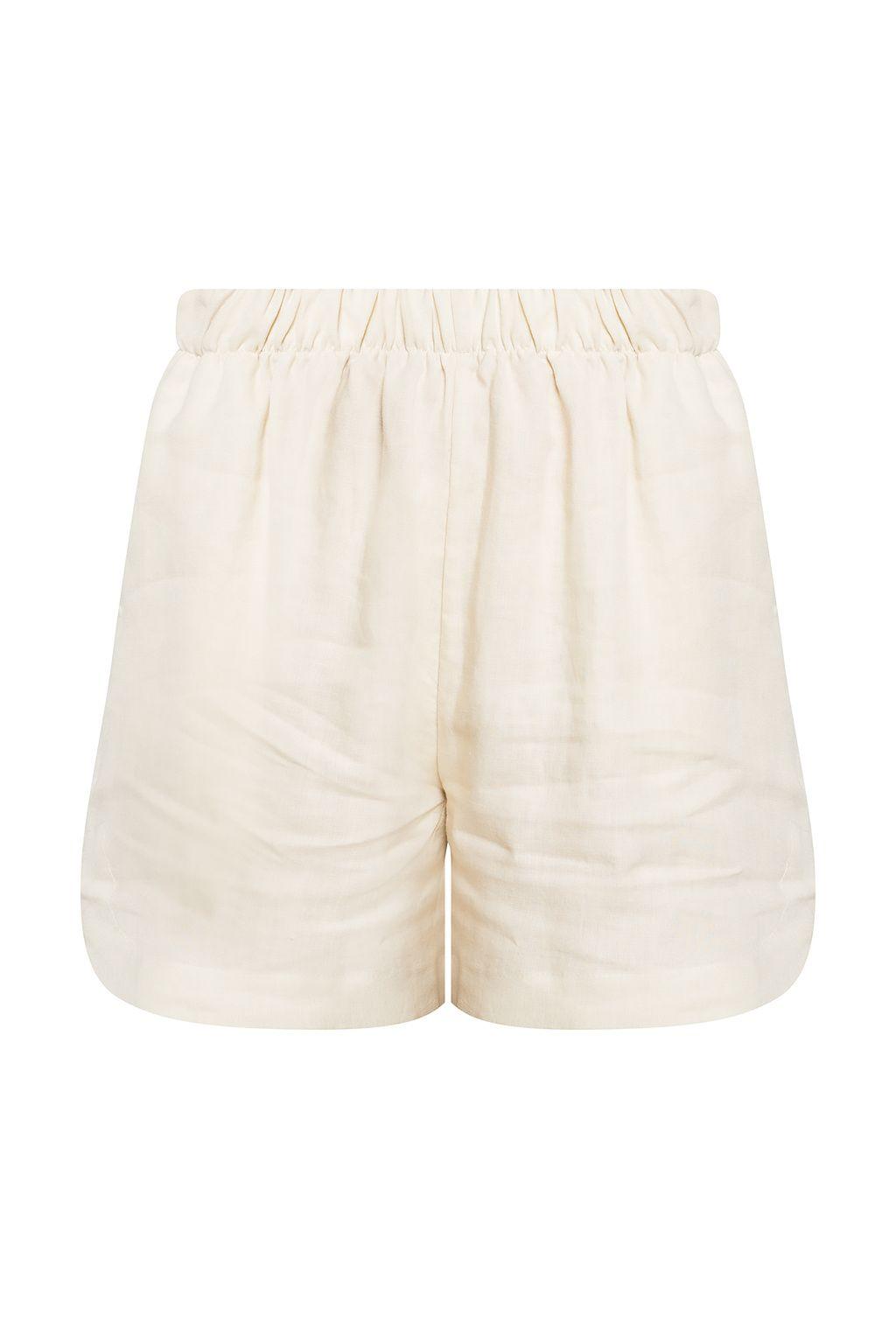 Le Petit Trou 'lucie' Linen Shorts in Natural | Lyst