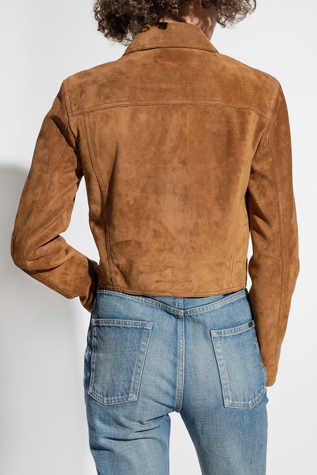 Saint laurent top suede trucker jacket