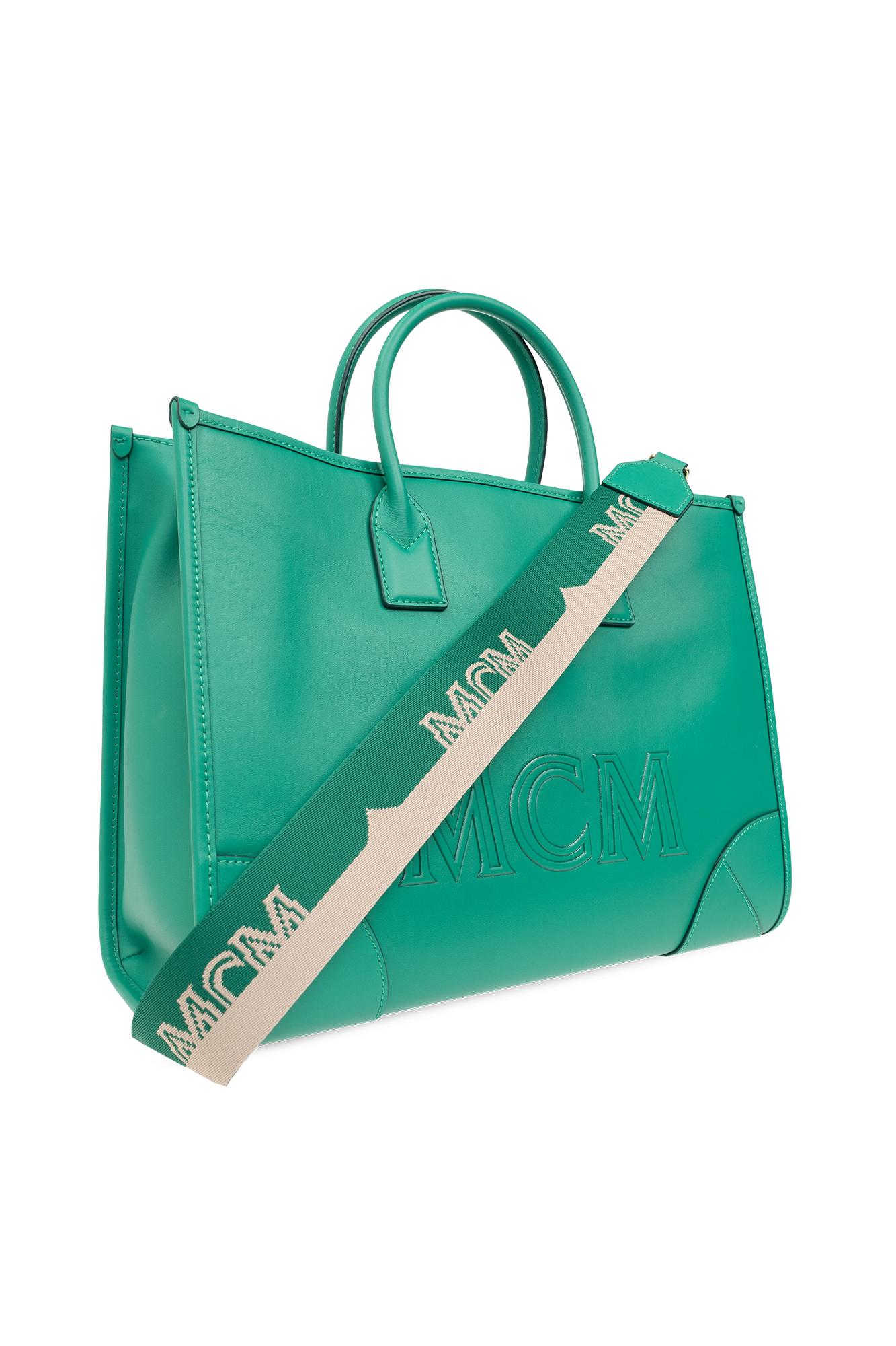 MCM 'münchen Large' Shopper Bag in Green