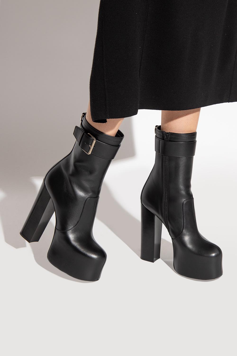 Saint Laurent 'cherry' Platform Ankle Boots in Black | Lyst