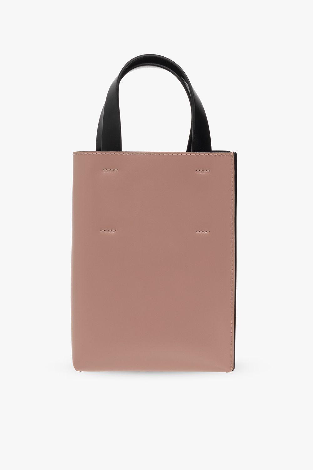 Marni, Bags, Marni Nano Museo Shopping Bag In Black Shiny Smooth Calfskin  With Shoulder Strap
