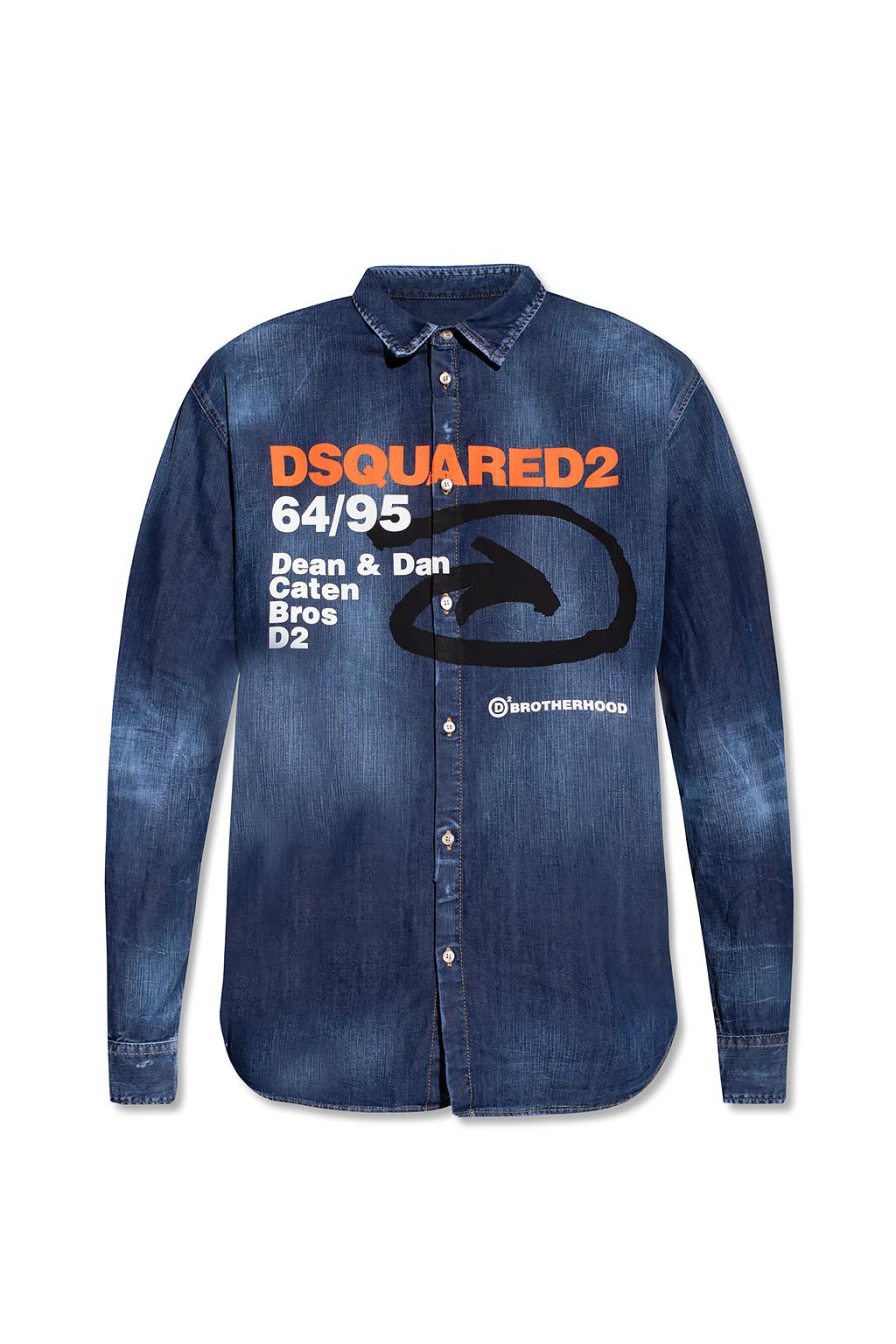 DSquared² Denim Shirt With Logo in Navy Blue (Blue) for Men - Lyst