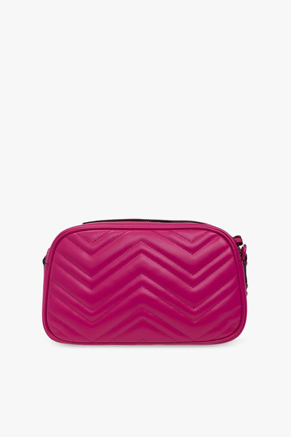 Gucci Pink Leather Marmont Matelassé Shoulder Bag Small QFB1BILTPH006