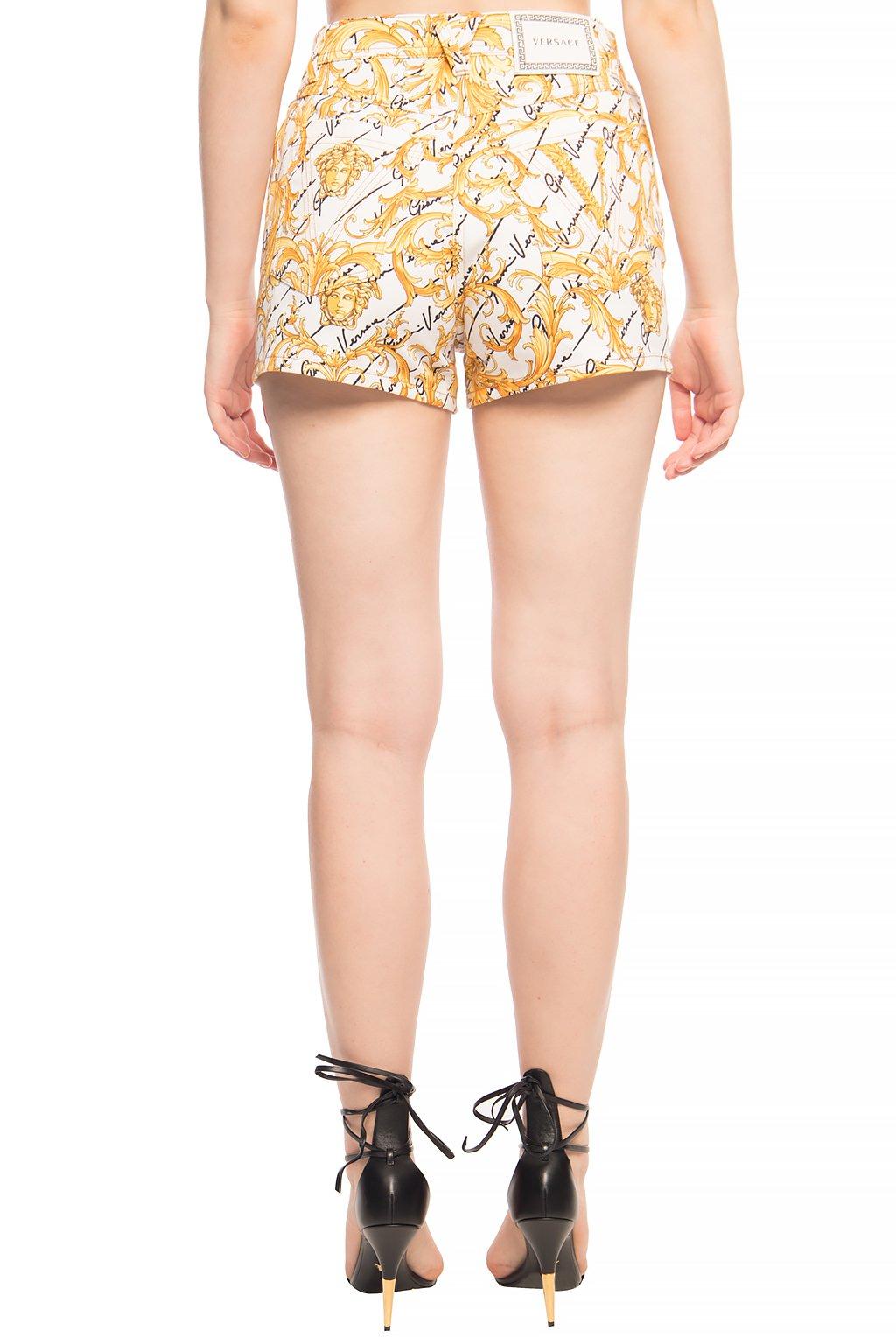 Versace High-waisted Shorts in White - Lyst
