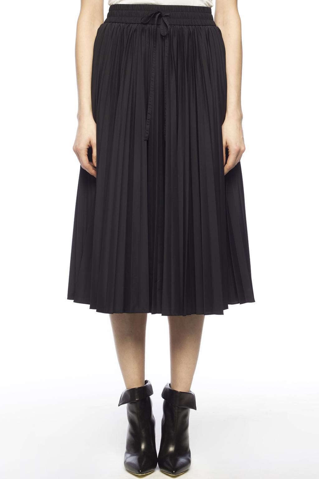 RED Valentino Synthetic Pleated Skirt in Black - Lyst