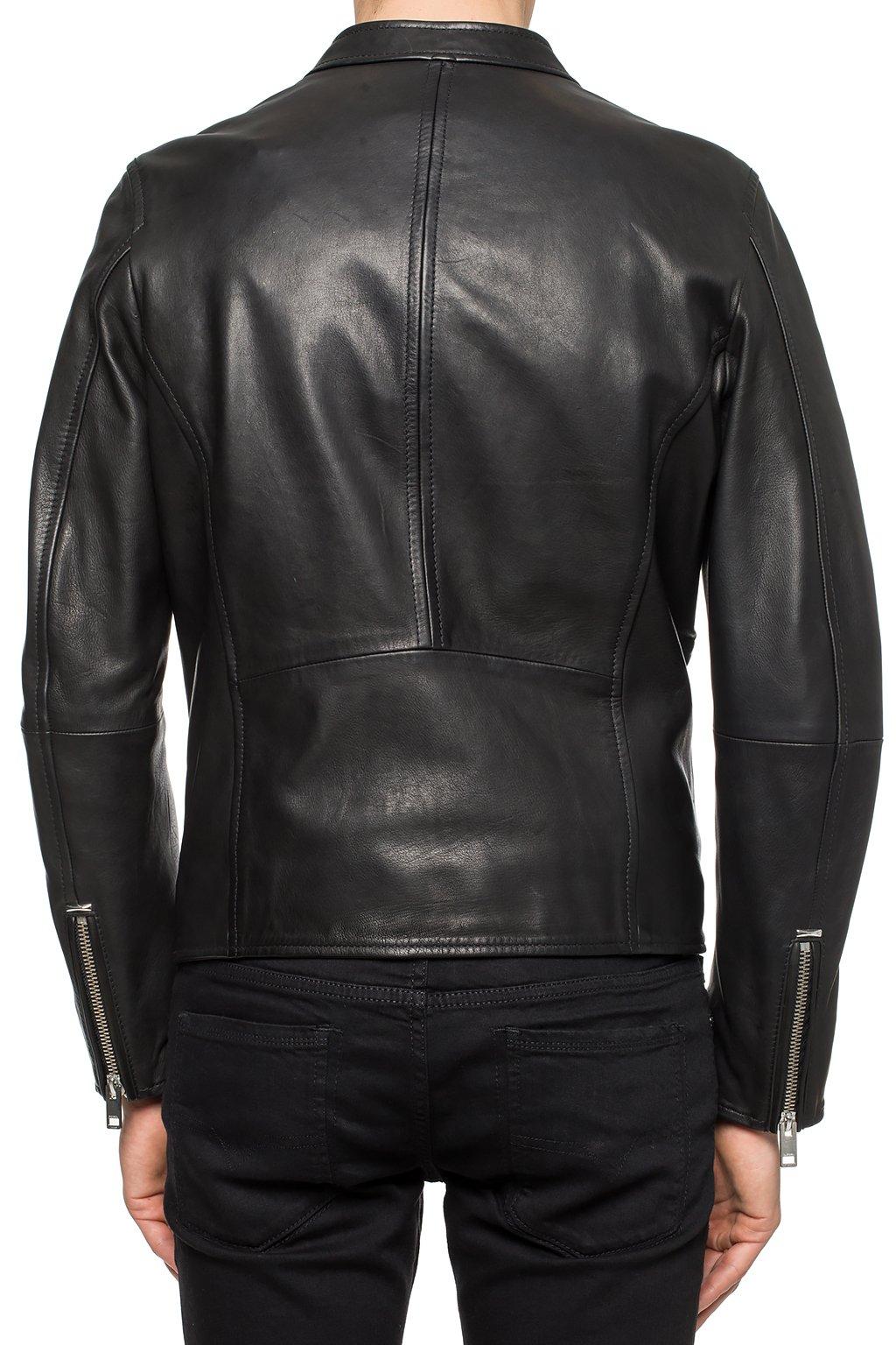 DIESEL Leather Jacket in Black for Men Lyst