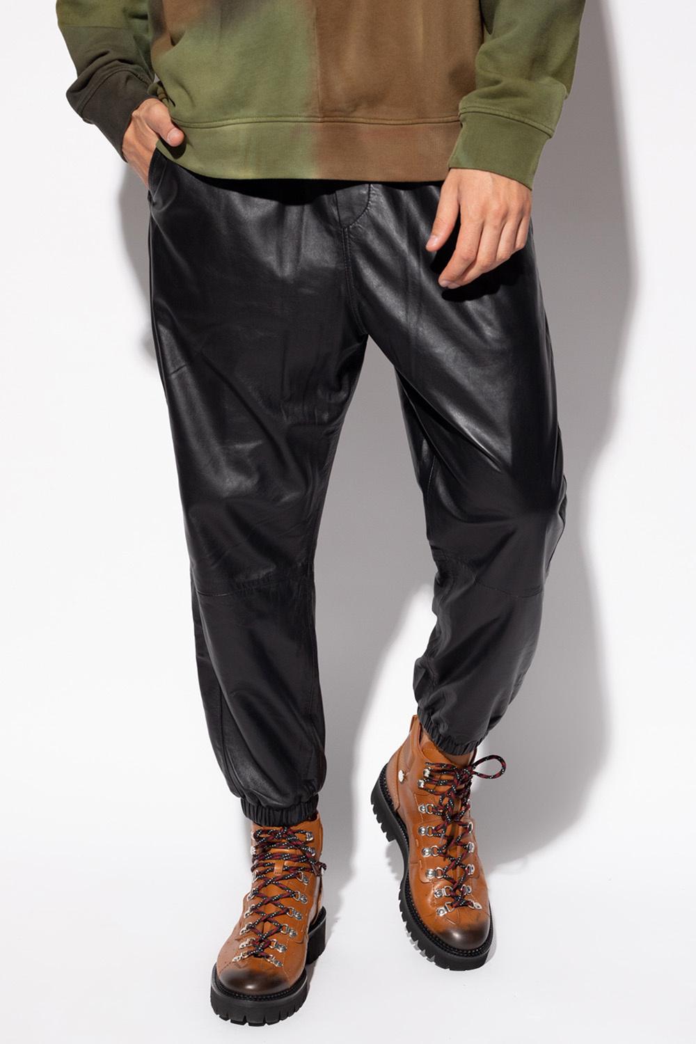 AllSaints 'penton' Leather Trousers in Black for Men | Lyst