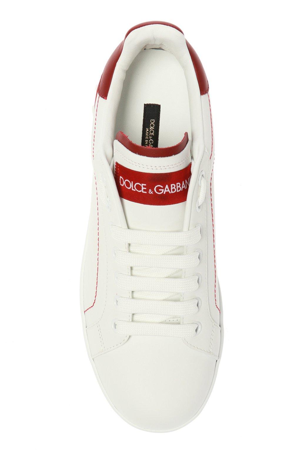 dolce and gabbana red and white sneakers