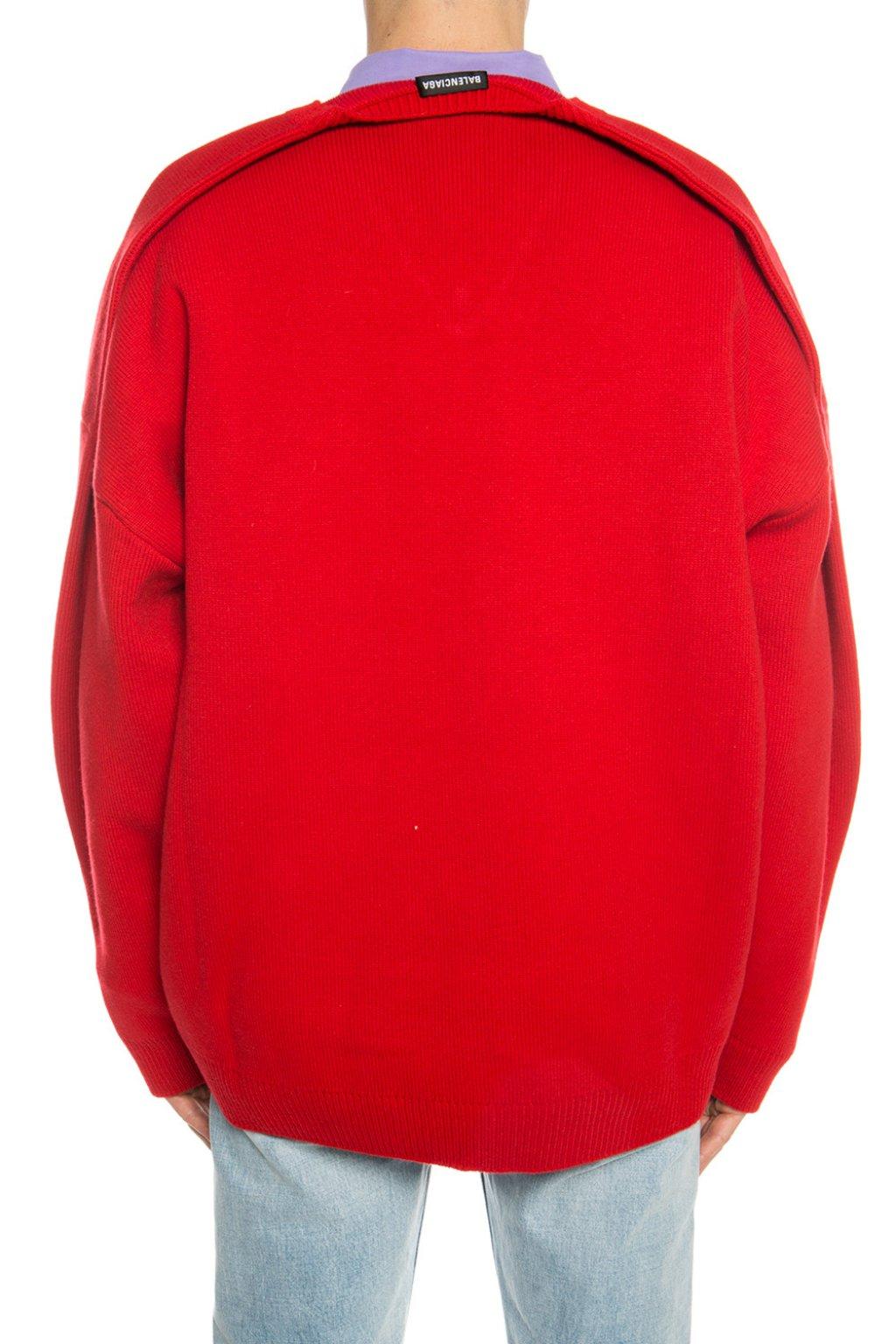 balenciaga sweater mens red