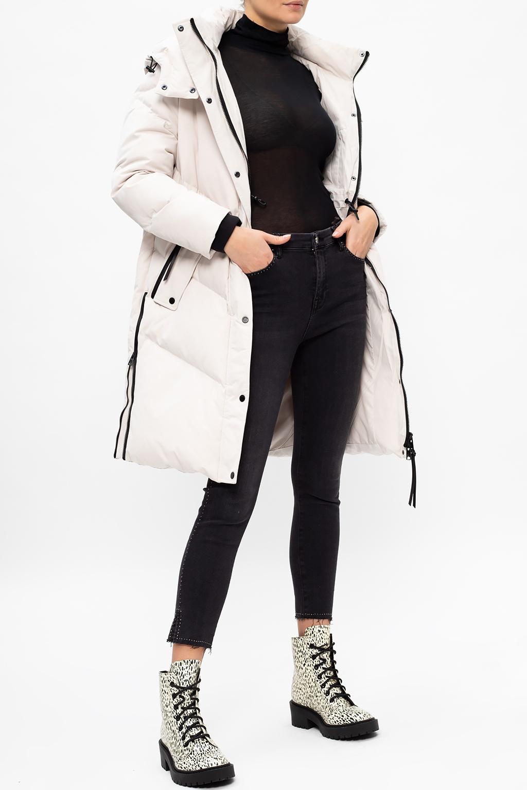 all white bubble coat