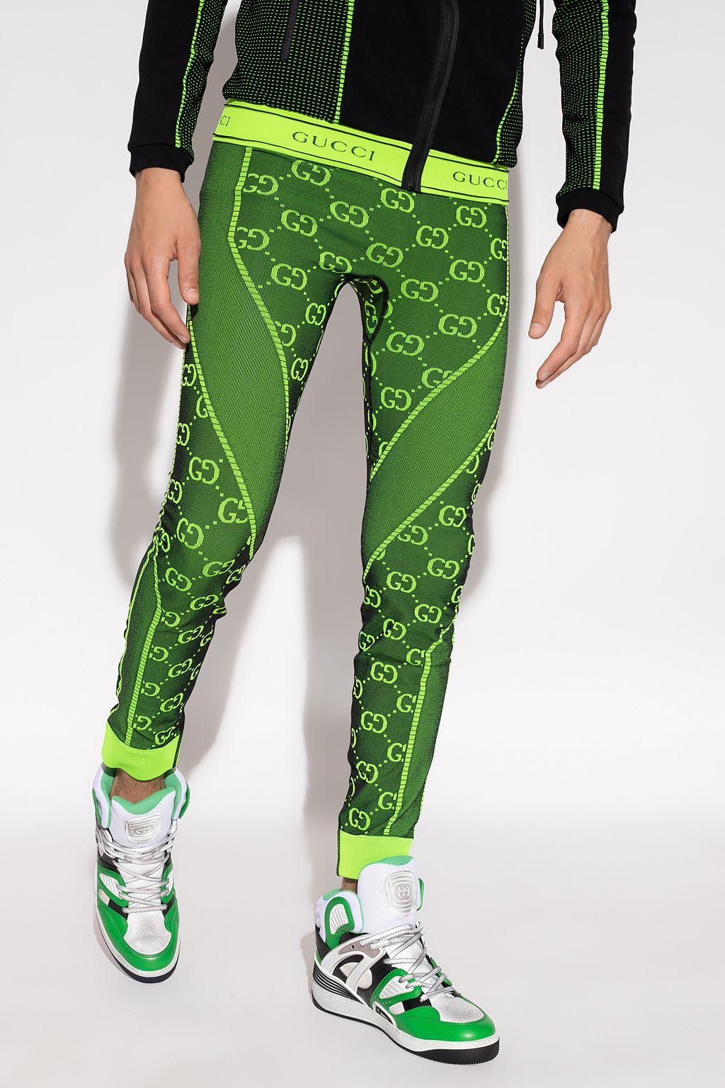 Gucci Leggings With 'GG' Pattern in Green for Men | Lyst