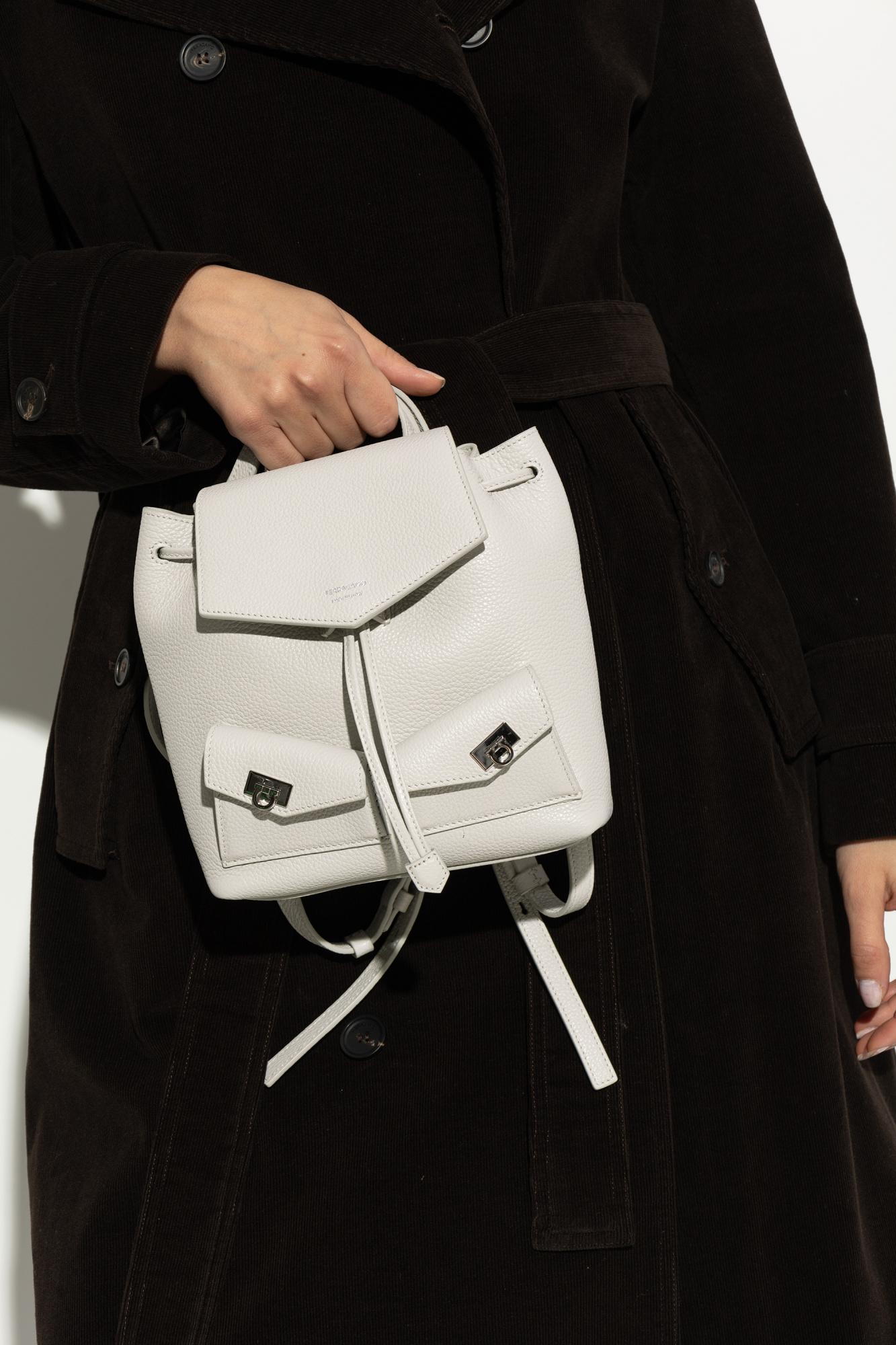 Ferragamo Leather Backpack in White | Lyst UK display picture 1