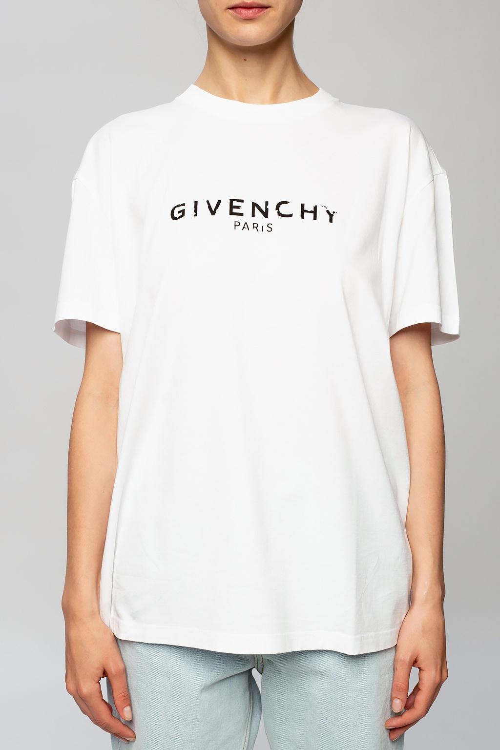 Givenchy Cotton Logo T-shirt in White - Lyst