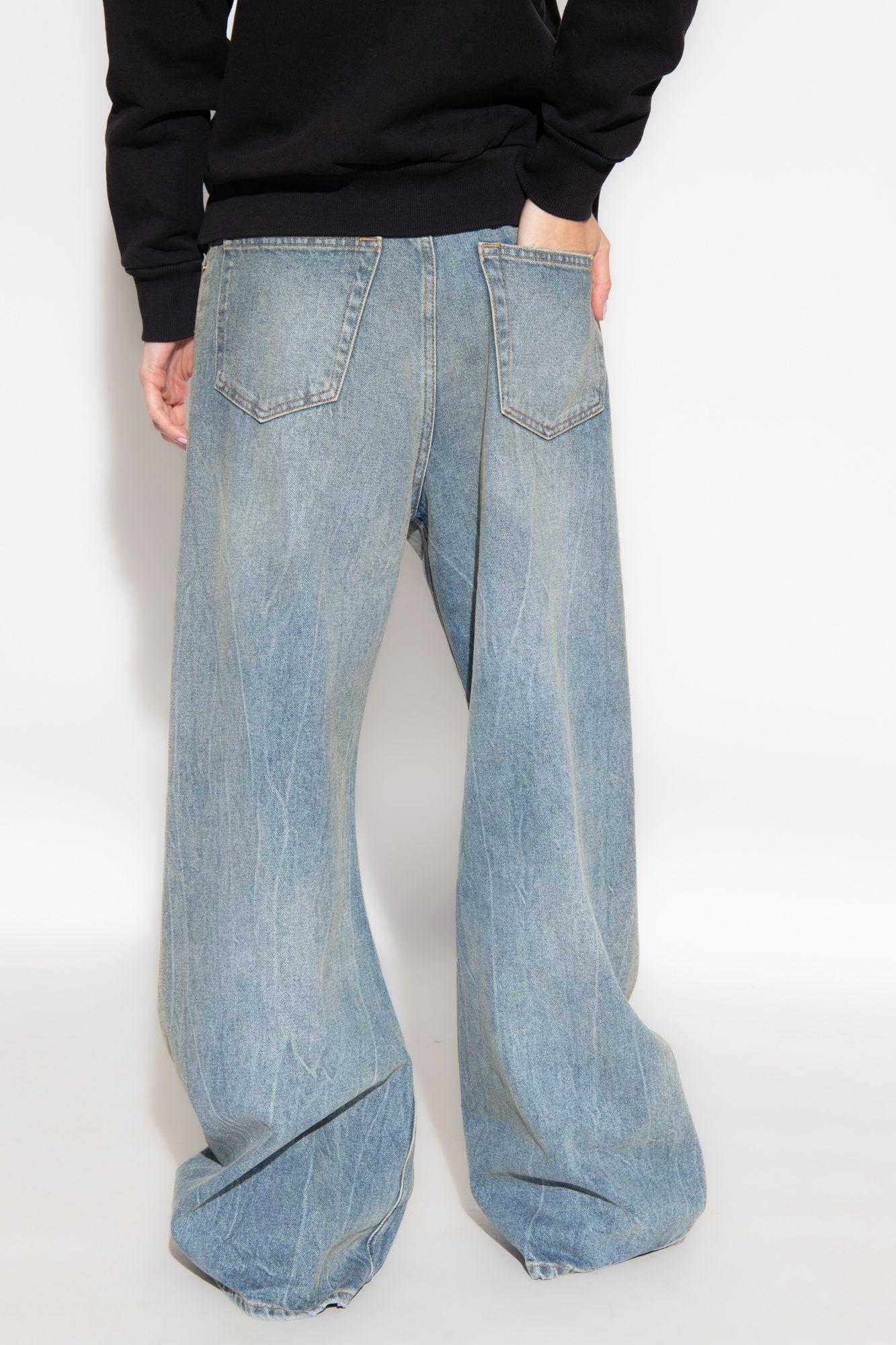 MM6 Blue Pintuck Flared Jeans メゾンマルジェラ