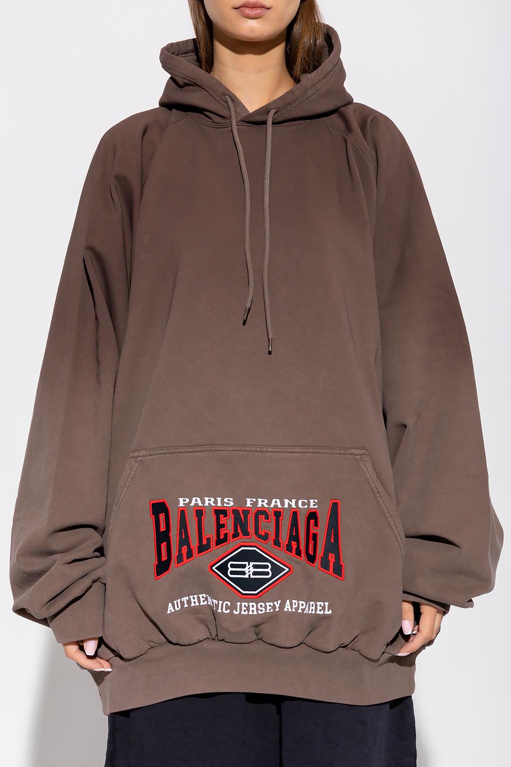Balenciaga Oversize Hoodie in Brown | Lyst