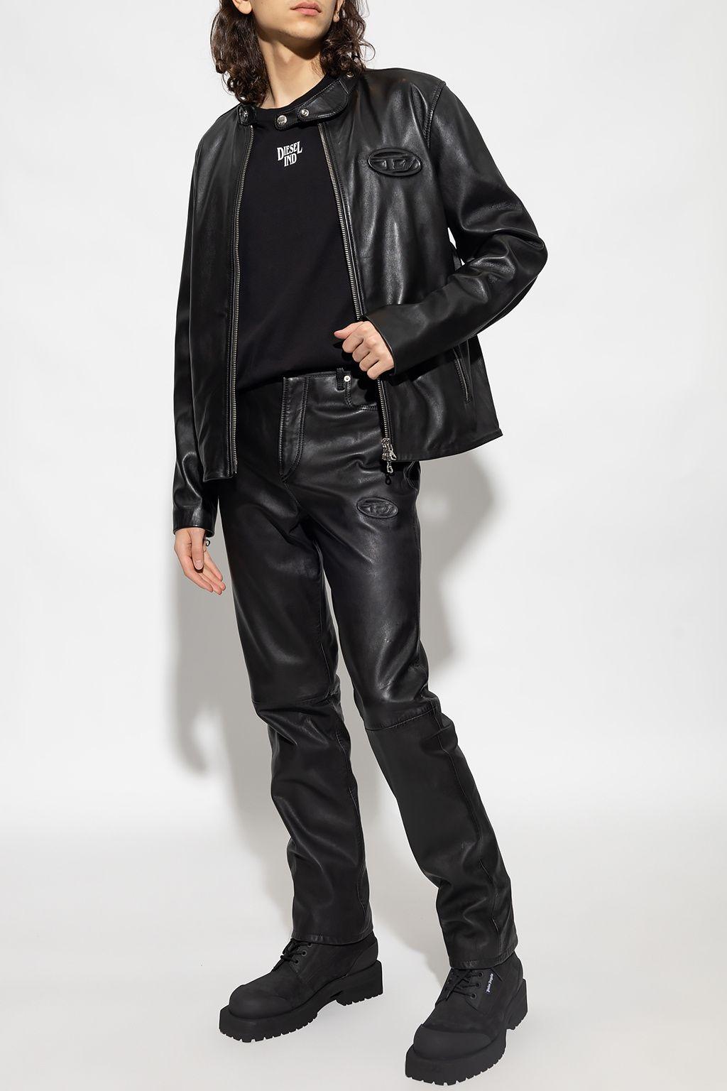 Balenciaga Regular Leather Pants in Black for Men | Lyst